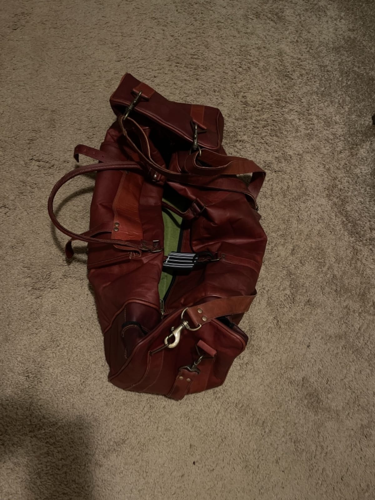 Leather 24 Inch Luggage Handmade Duffel Bag Carryall Weekender Travel Overnight Gym Sports Carry On Duffel Bag For Men And Women customer photo 1