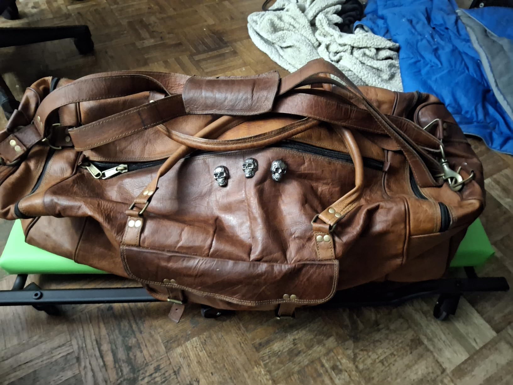 Leather 24 Inch Luggage Handmade Duffel Bag Carryall Weekender Travel Overnight Gym Sports Carry On Duffel Bag For Men And Women customer photo 2