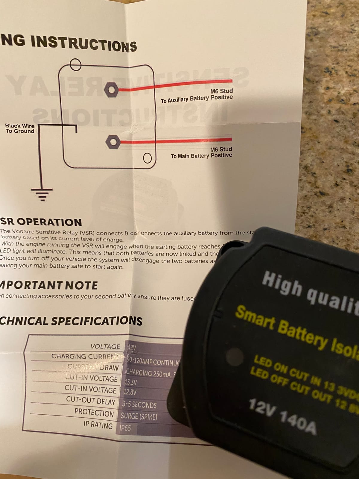 Dual Battery Isolator 12V 140Amp, Voltage Sensitive Relay VSR, Compatible with UTV Marine Car RV Boat Truck Trailer ATV Camper Moto, Not Fit for Lithium Batteries customer photo 2