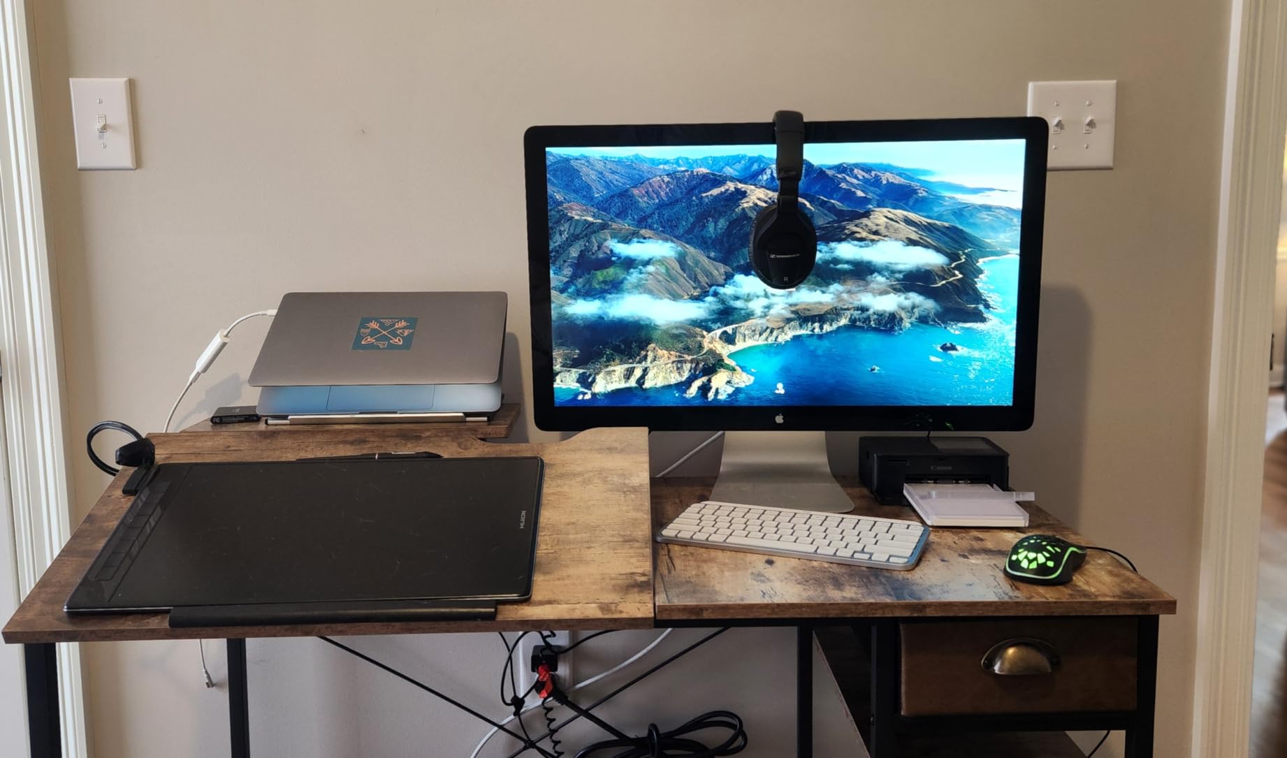 X-cosrack Adjustable Drafting Table with Storage Drawer & Monitor Stand customer photo 1