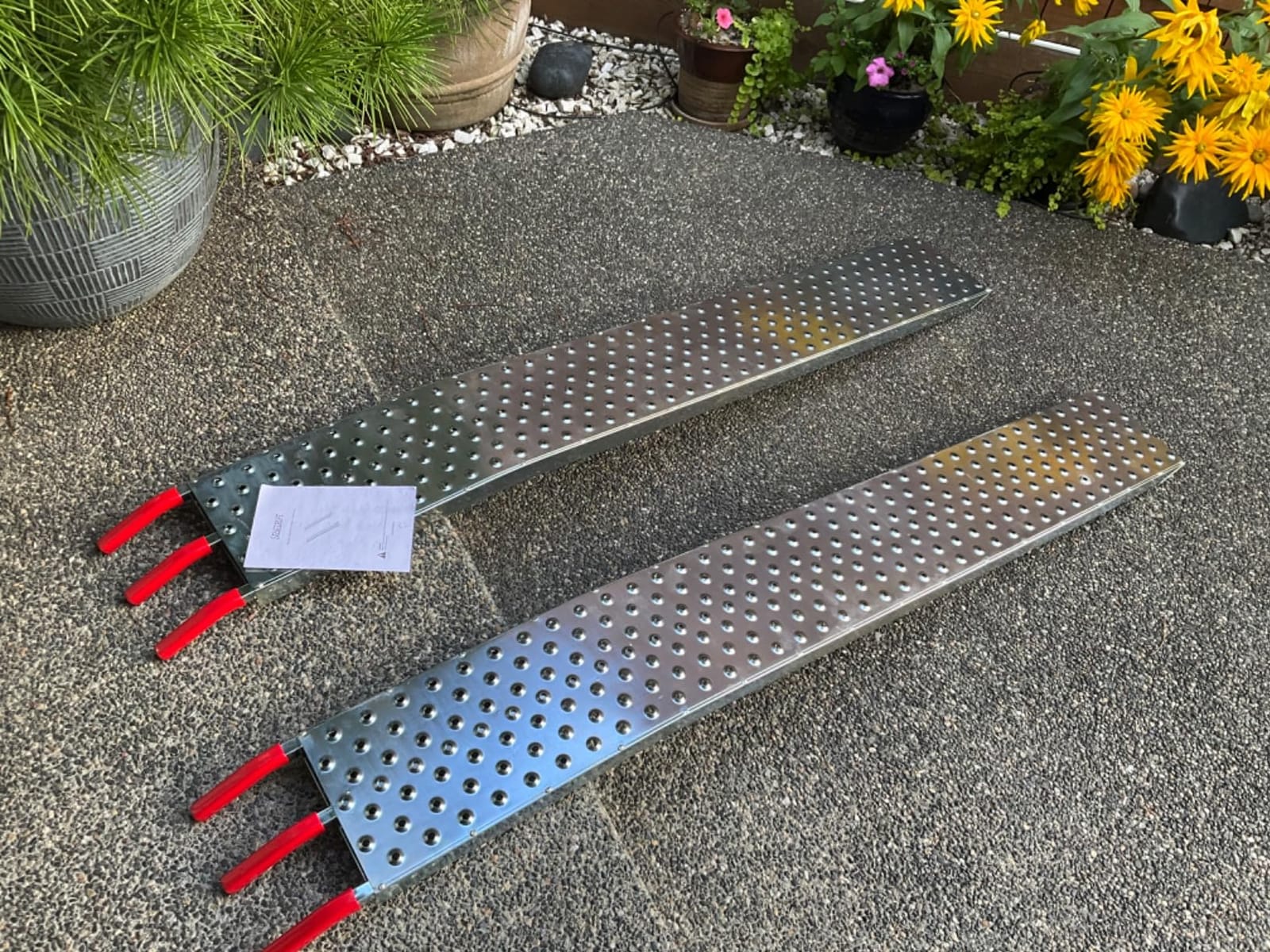 Loading Ramps - Steel Ramp Set for ATVs, Motorcycles, Mowers, Carts & More - Use with Pickup Trucks & Trailers - 1200lb Combined Capacity by Stalwart customer photo 1