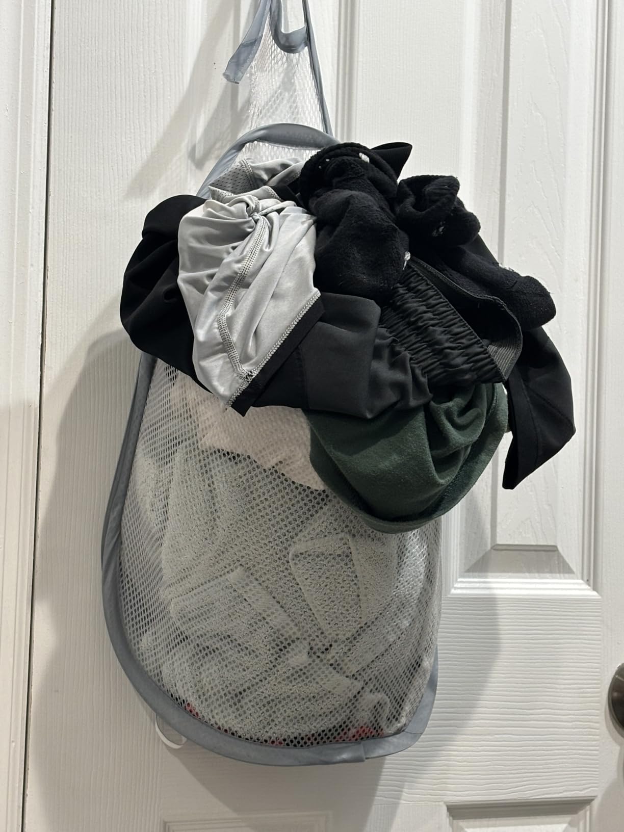 Mesh Collapsible Small Wall Laundry Baskets,Hanging Laundry Hamper,for Hotel, University Dormitory Use by HHSSALIN (1, CLASSIC) customer photo 2
