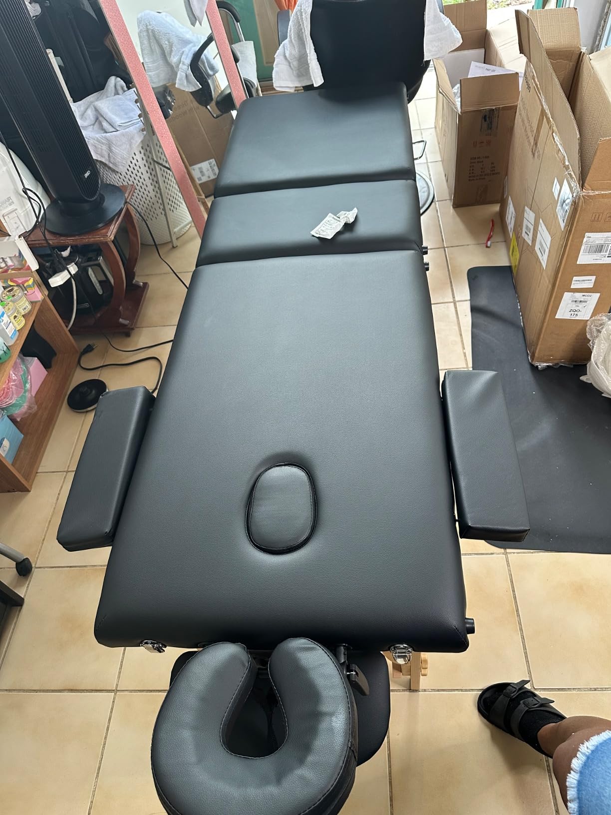 Professional Massage Table Portable Massage Bed, Black(2-Section) customer photo 1