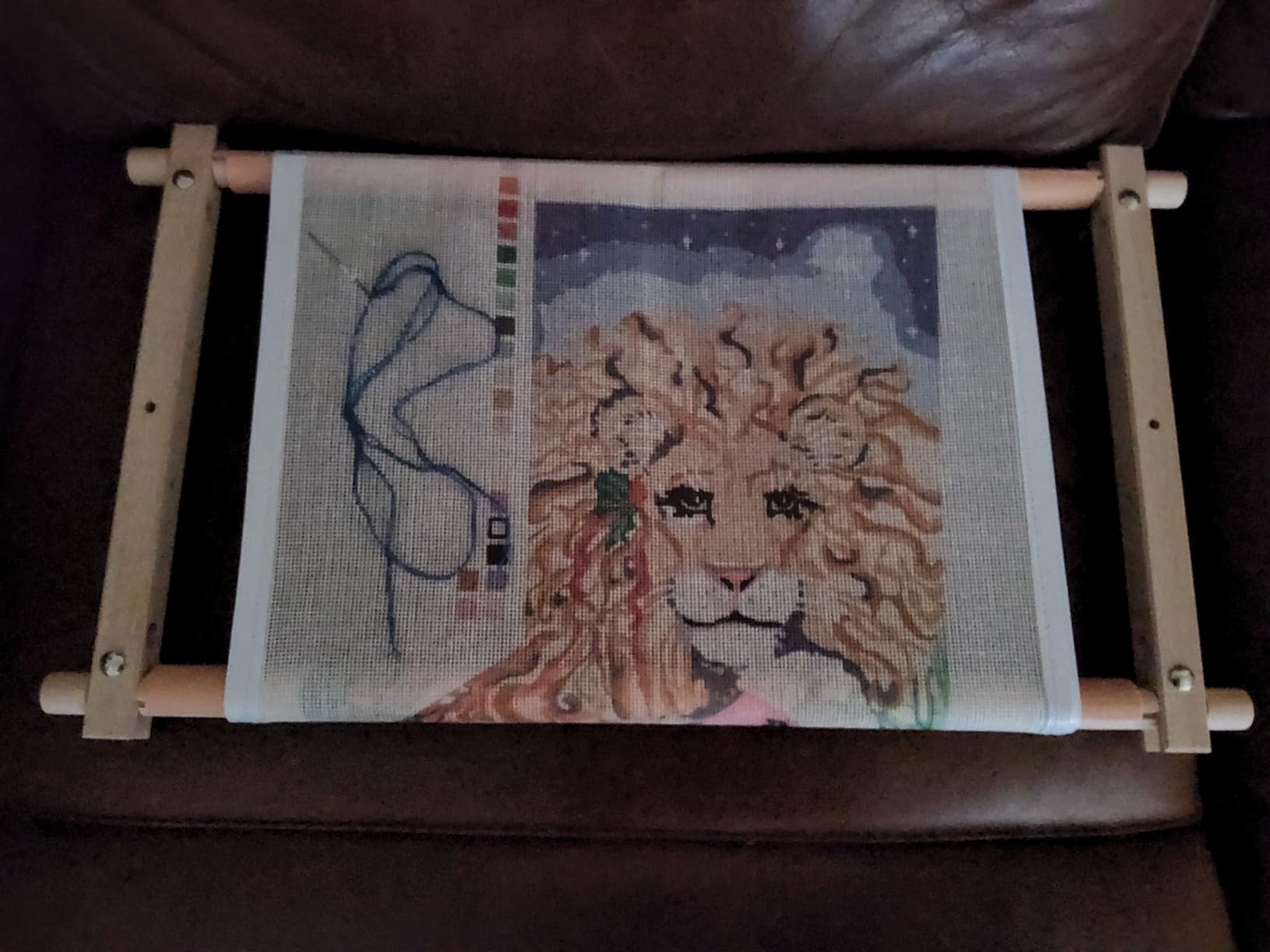 Needlepoint Embroidery Tapestry Scroll Frame Cross Stitch Frame Wooden customer photo 2
