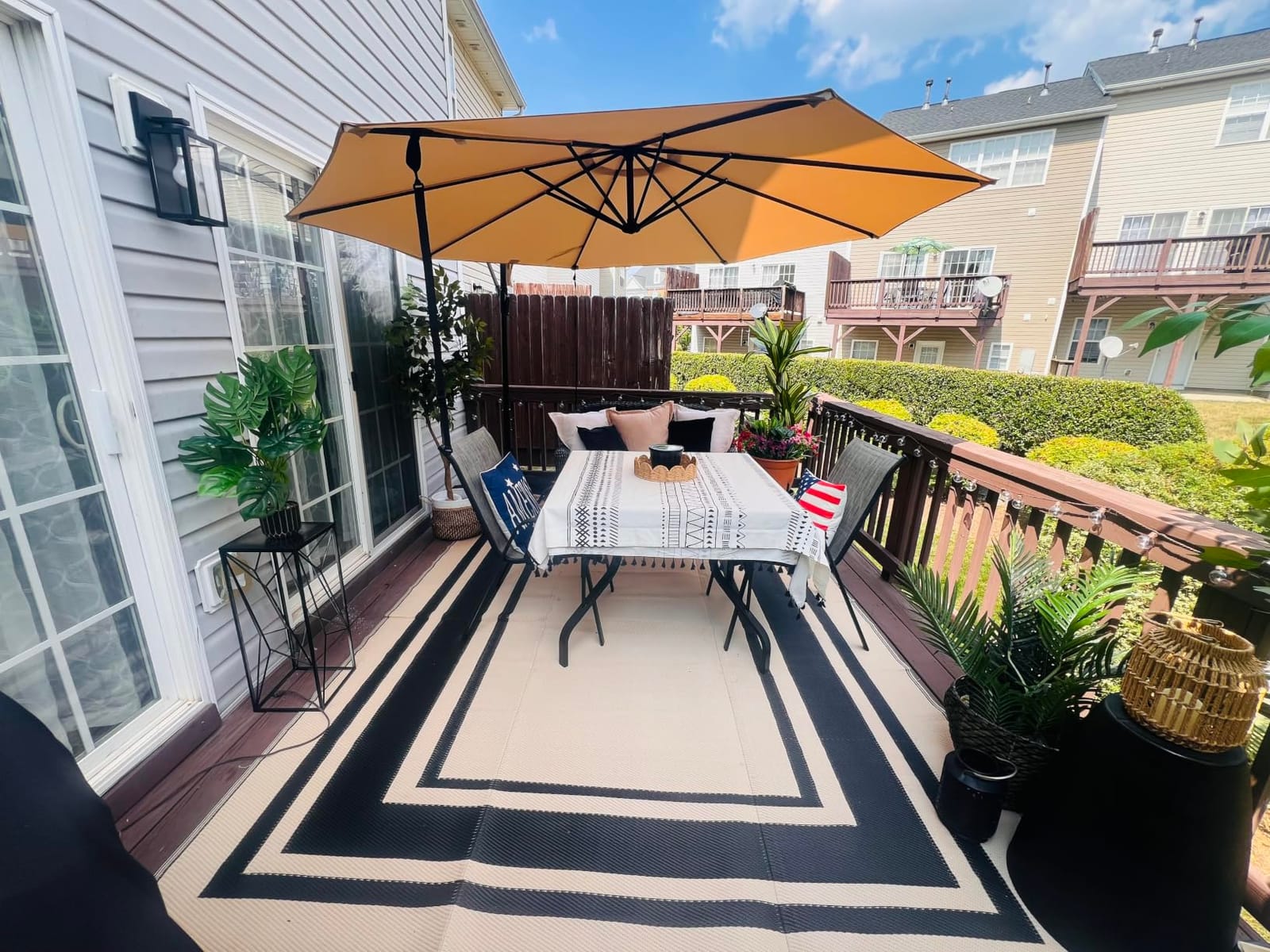 RURALITY Outdoor Rug 9x12 Feet Waterproof for Patio Clearance,Large Plastic Straw Mat for Camping,Porch,RV,Reversible, Easy to Clean,Light Coffee customer photo 1