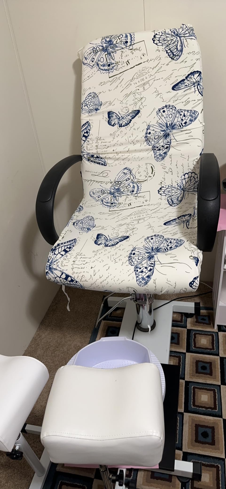 OmySalon Pedicure Chair with Stool & Bubble Massage Foot Bath, Hydraulic Pedi Chair for Nail Tech, Beauty Spa Salon Unit Station Technician Supplies customer photo 1