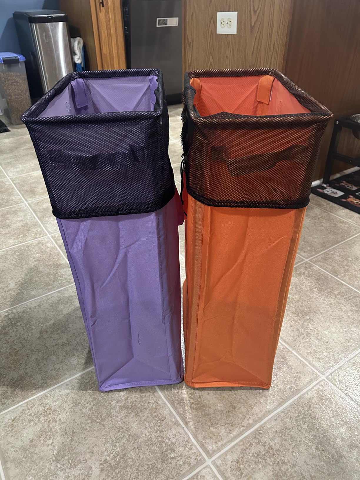 Odonata Slim Laundry Hamper Handles Collapsible Laundry Basket Thin Dirty Clothes Basket Narrow Laundry Bag Foldable Dirty Hamper 45L (Beige) customer photo 1
