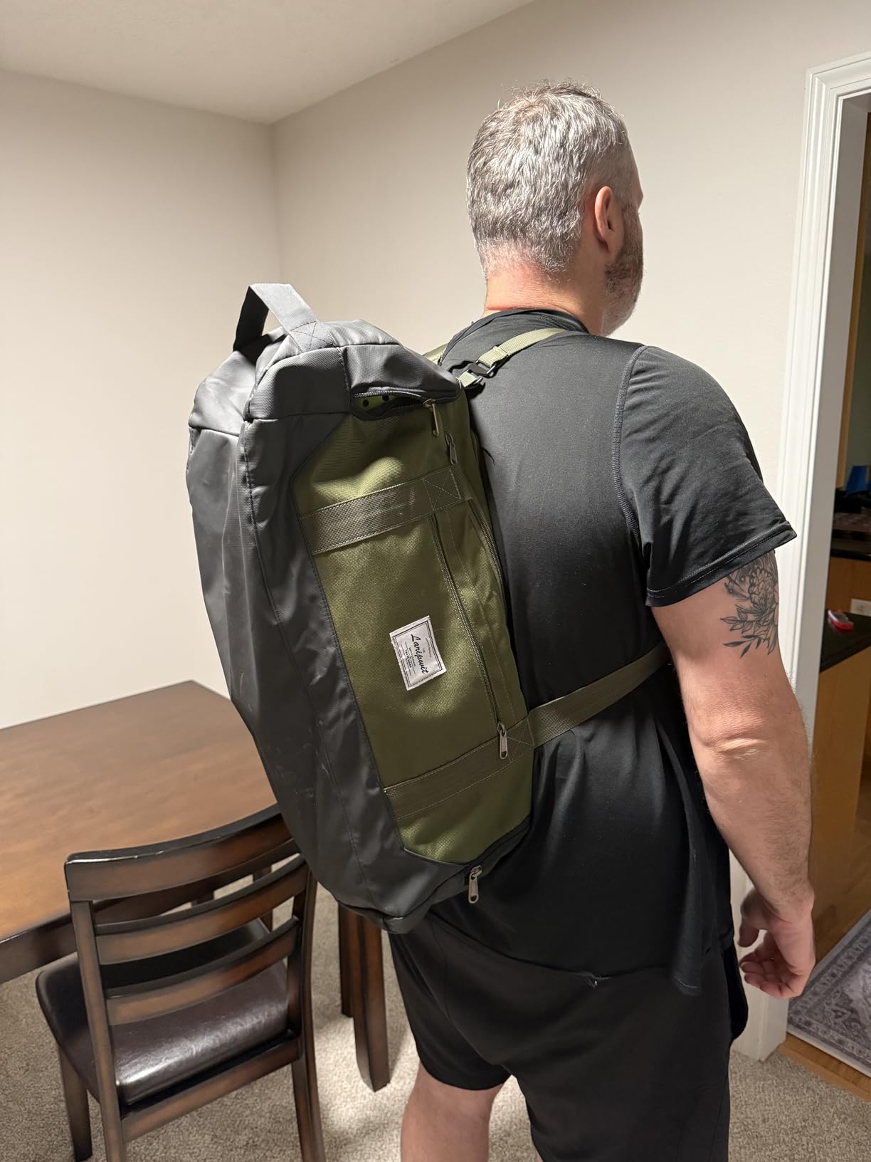 Laripwit Travel Duffle Bag for men 40L Medium Sports Gym Bag with Wet Pocket & Shoes Compartment Weekender Overnight Backpack for Traveling Duffel Bag Backpack for Women, Green customer photo 2