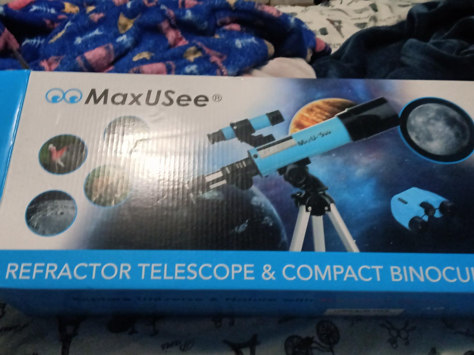 Lunar Telescope for Kids and Astronomy Beginners, Refractor Telescope with Finder Scope and 3 Eyepieces, Travel Telescope with Compact HD Binoculars for Moon Viewing Bird Watching Sightseeing customer photo 1