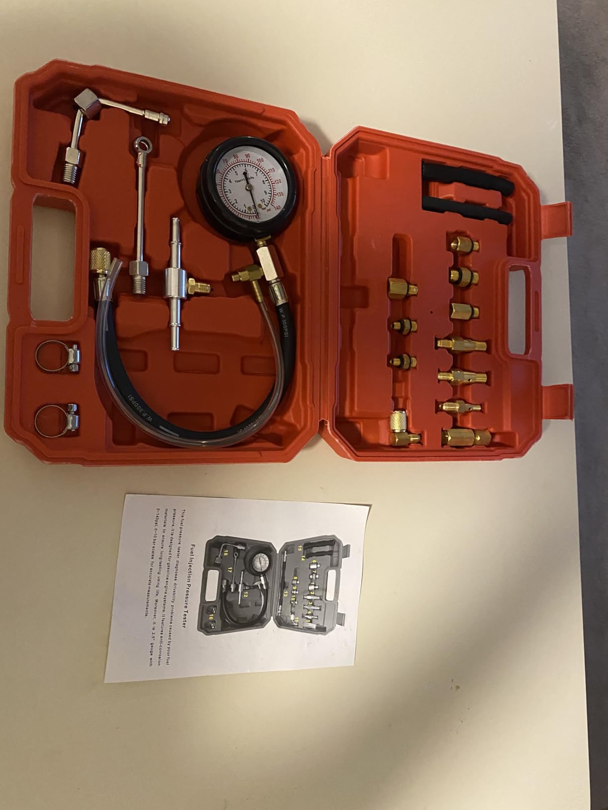 TU-114 Auto Fuel Pressure Gauge Tester Kit Gasoline Pressure MetersAutomobile Instrument Testing Tool(Blue) customer photo 2
