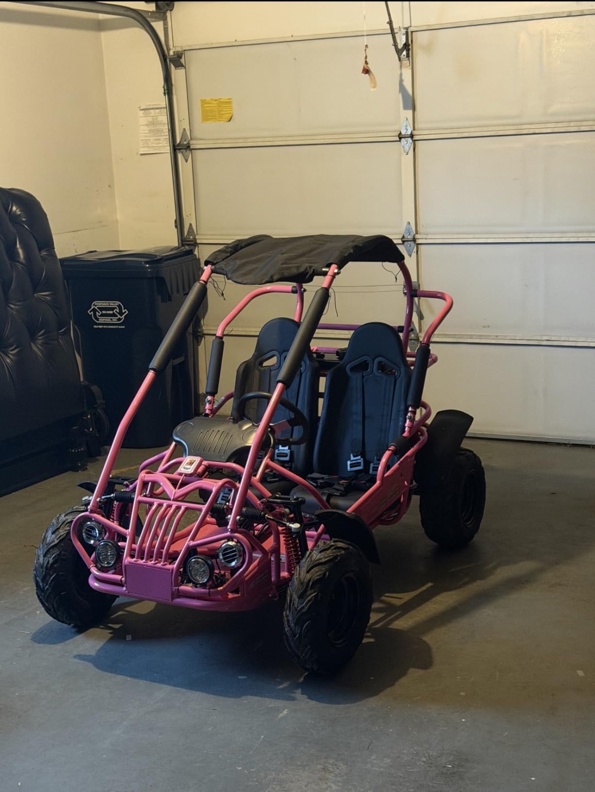 TRAILMASTER Mid XRX/R - Deluxe Go Kart Buggy with Reverse, Full roll cage and Safety Harness, Ages 10 and up, 196 CC Electric Start. (Pink) customer photo 2