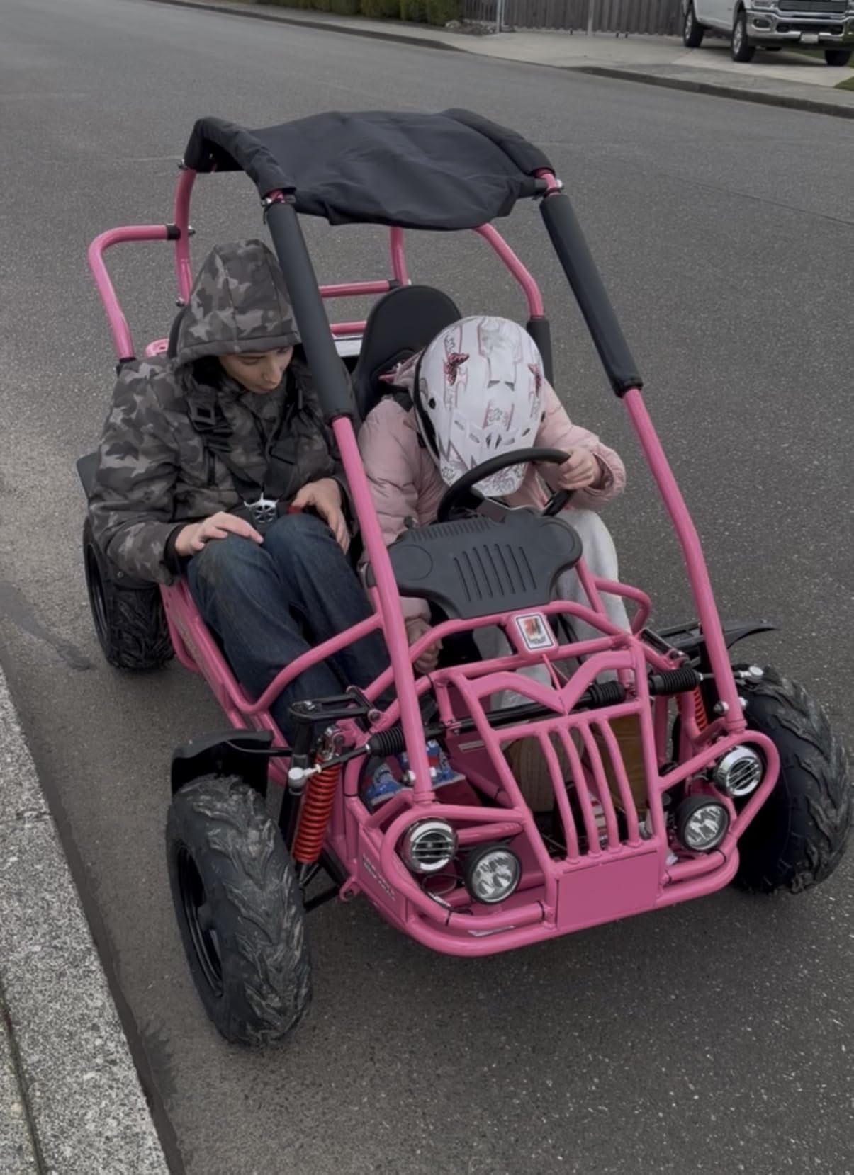 TRAILMASTER Mid XRX/R - Deluxe Go Kart Buggy with Reverse, Full roll cage and Safety Harness, Ages 10 and up, 196 CC Electric Start. (Red) customer photo 1