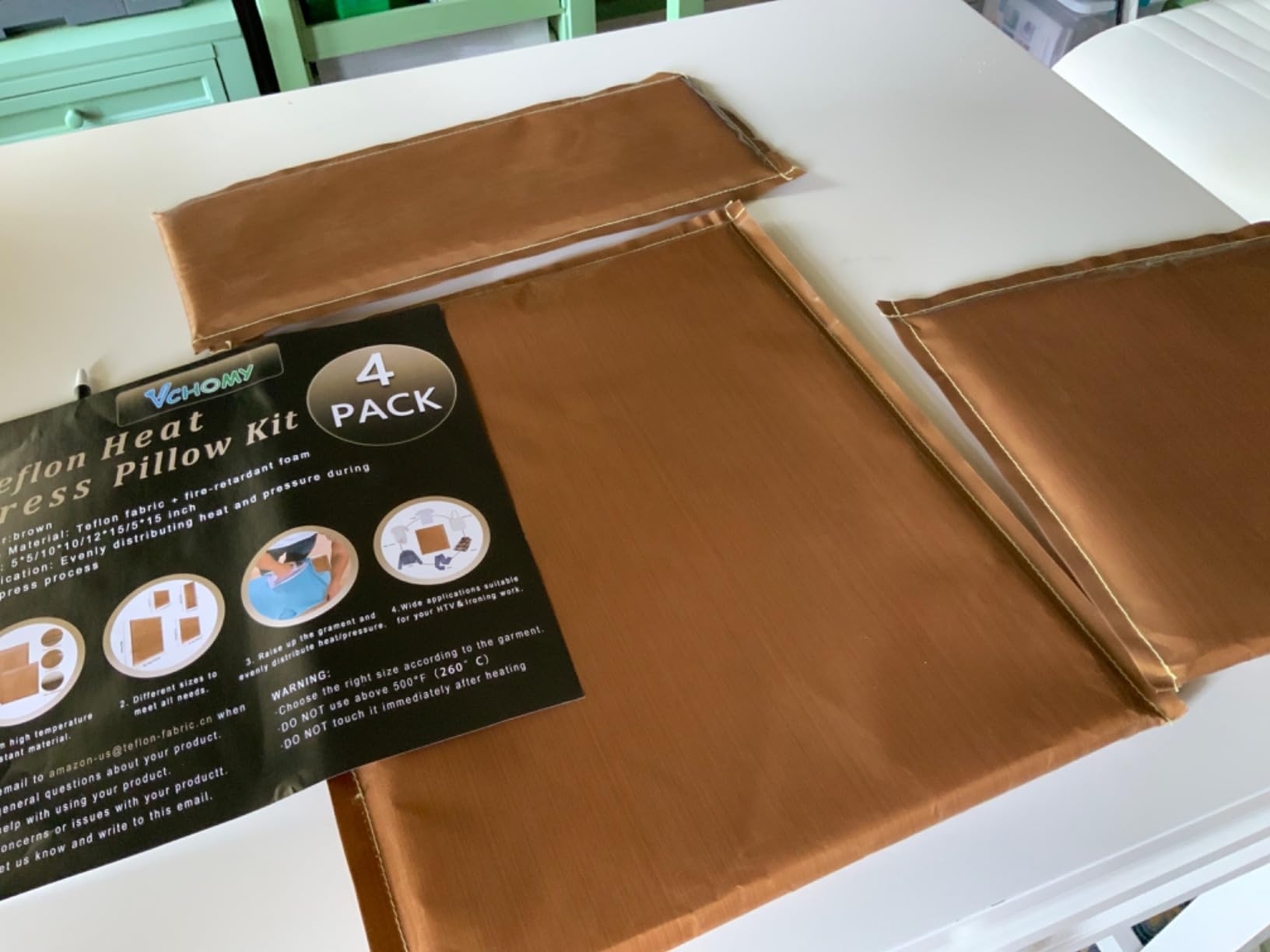 4 Pack Heat Press Pillow Mat Bundle - 4 Size Teflon Heat Pressing Transfer Pillows,for Heat Press Sublimation Projects customer photo 1