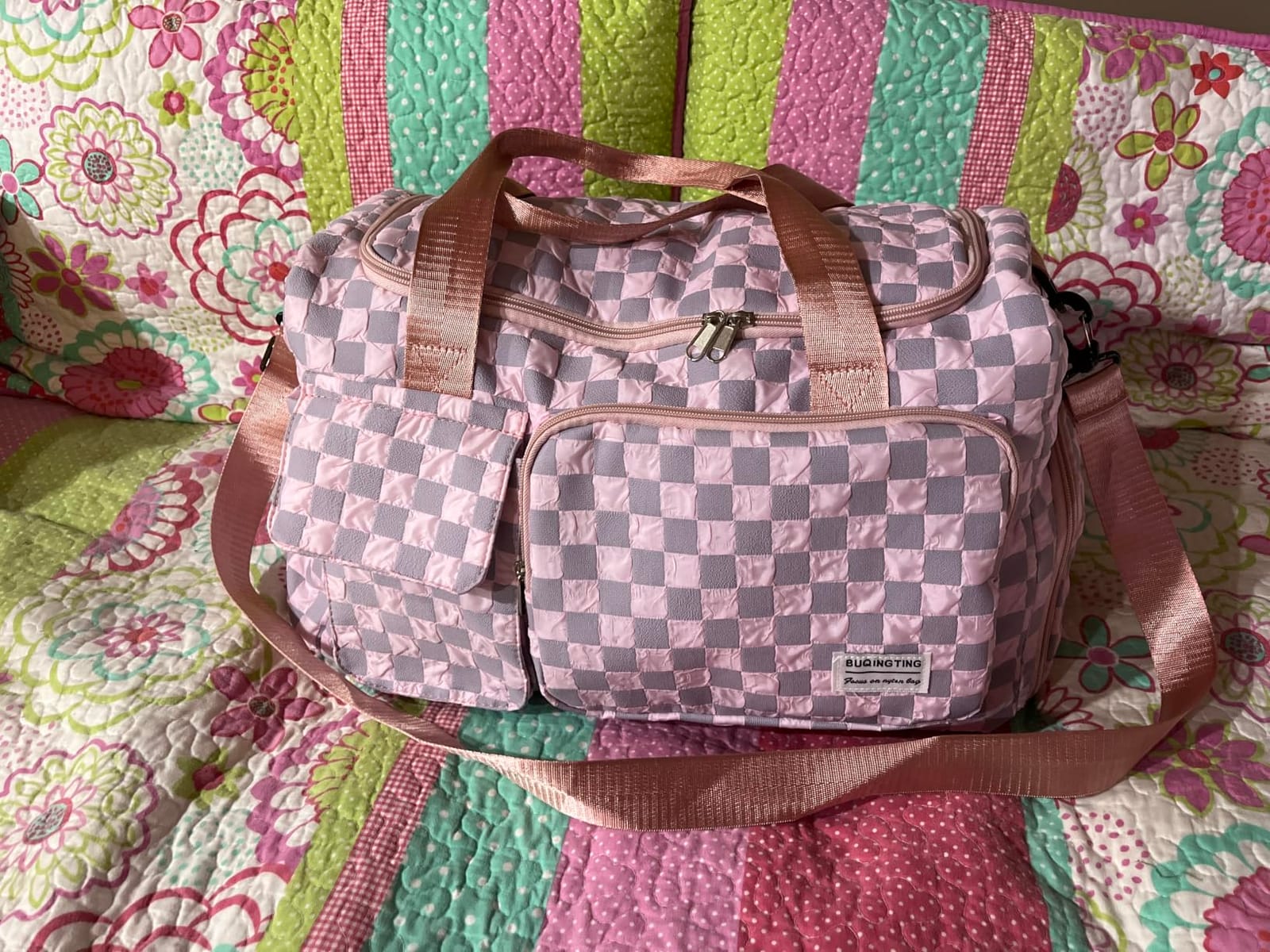 Small Gym Bag for Women, Travel Duffle Bag Carry On Weekender Bag with Shoe Compartment customer photo 2