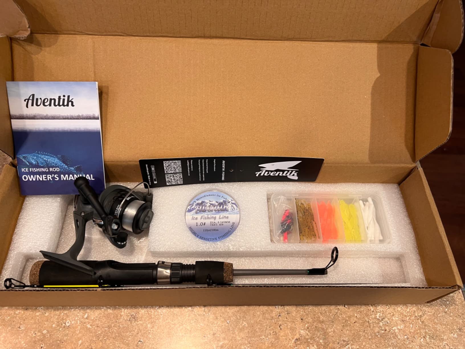 Aventik Ultralight Ice Fishing Rod and Reel Combo 26/28/30/32 inch Medium Light Fast Action Multi-Species Ice Fishing Combos for Walleye Perch Panfish customer photo 1