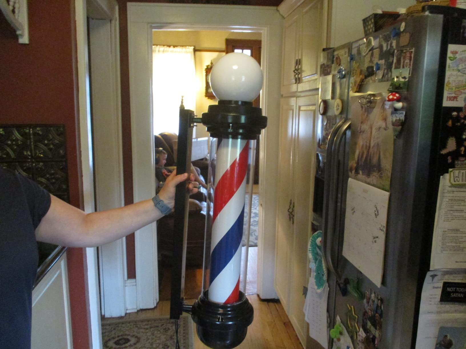 Noverlife 34in Barber Pole LED Sign, Classic Barber Shop Pole Light customer photo 1