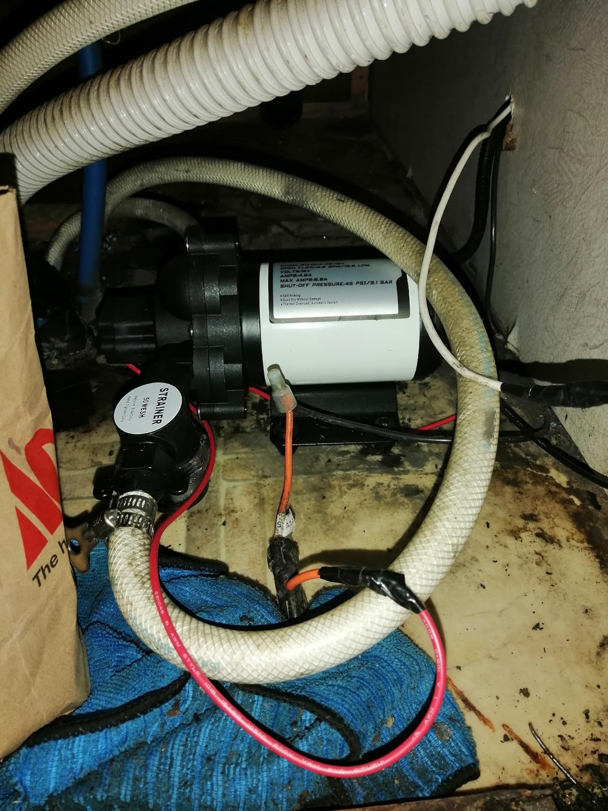 WASSERMANN RV Water Pump 12 Volt DC 5.0GPM 55PSI Replacement For 4008-101-A65 Water Pump Self Priming Diaphragm Pump with Pressure Switch for RV Kitchen Bathroom Marine Yacht Garden Camper Water Pumps customer photo 1