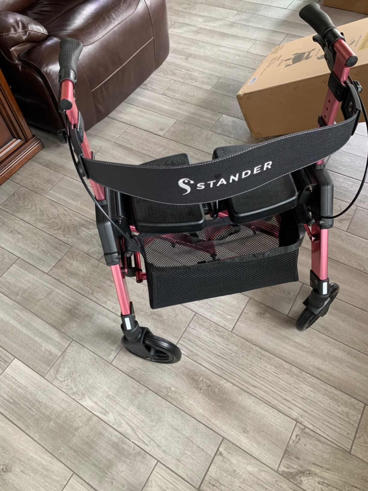 Stander Heavy Duty Wonder Rollator, Heavy Duty Folding Rolling Walker for Adults, Seniors, 450-pound Weight Capacity, Large 8-inch Wheels, Locking Brakes, Wide Seat with Backrest, Regal Rose customer photo 1