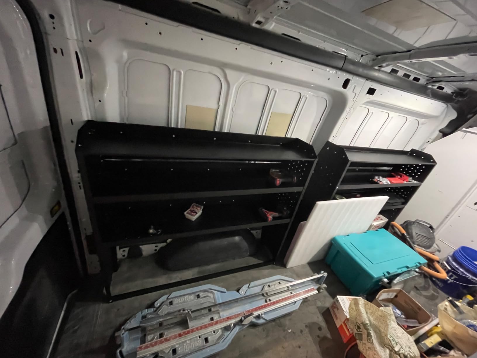 StarONE Cargo Van Shelving Storage Fit for Ford Transit,GMC,Chevy Express,NV,Promaster,Sprinter and Metris w/Hooks,Black,Steel,52