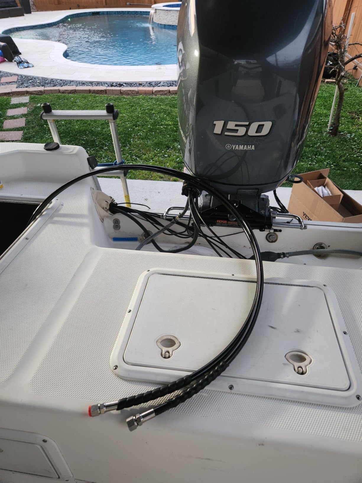 VEVOR Hydraulic Steering Kit 150HP Hydraulic Outboard Steering System 20 ft customer photo 1