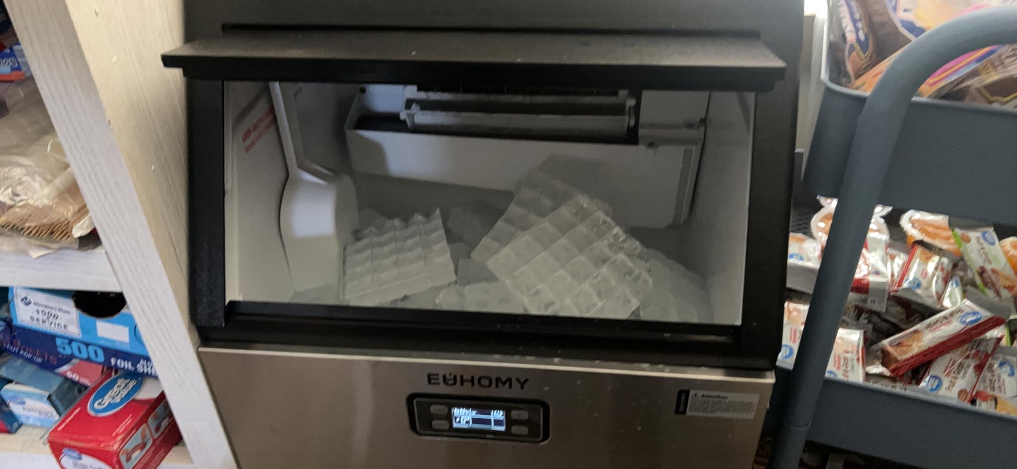 EUHOMY Commercial Ice Maker Machine - 100lbs Daily Production, 33lbs Ice Storage, Stainless Steel Freestanding & Under Counter Ice Maker, Ideal Ice Maker for Home/Bar/Restaurant/Outdoor Activities customer photo 2