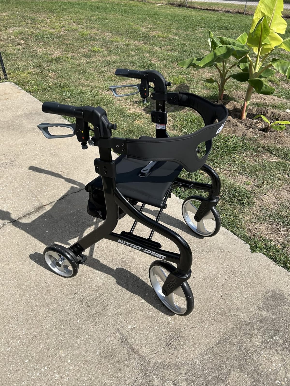 Drive Medical Nitro Sprint Rollator Walker with Seat, Tall Height, Blue customer photo 1