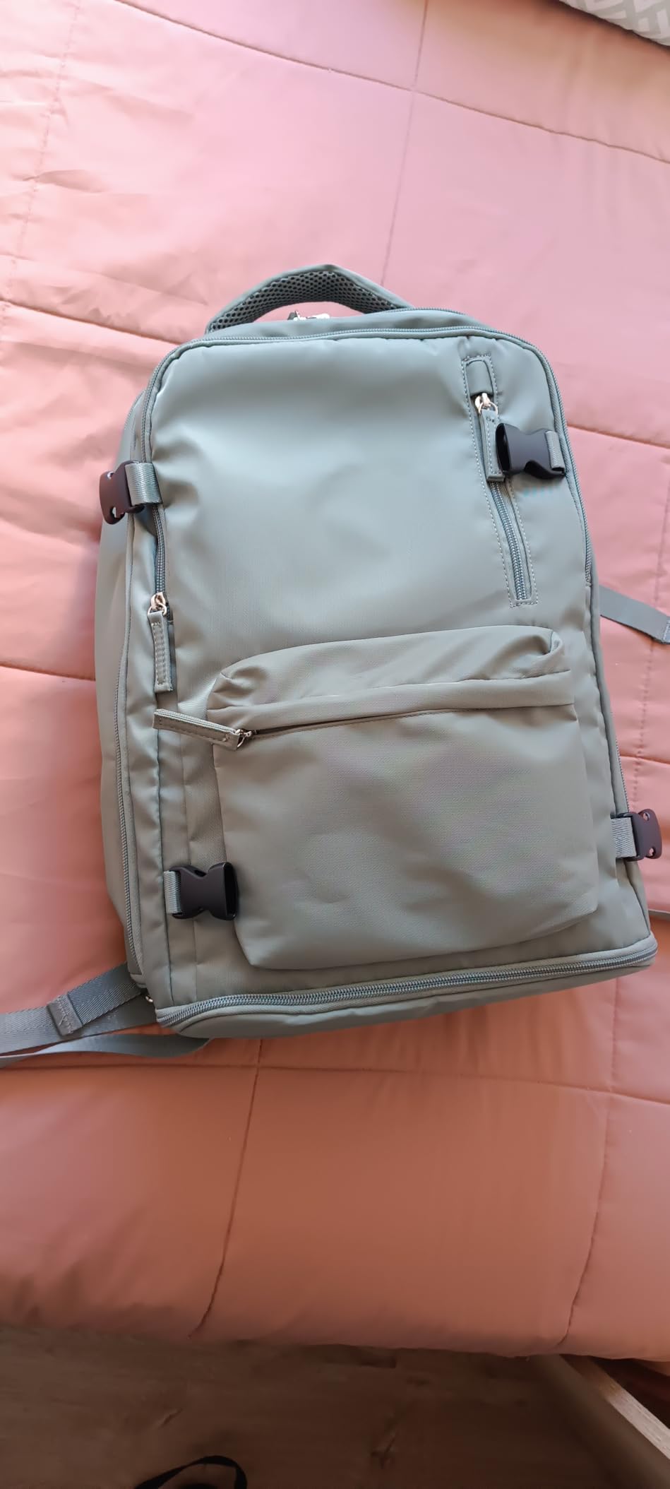 WONHOX Travel Backpack Women, Carry On Backpack for Men, Hiking Laptop Backpack Waterproof Outdoor Sports Rucksack Casual Daypack, Grey Blue customer photo 1