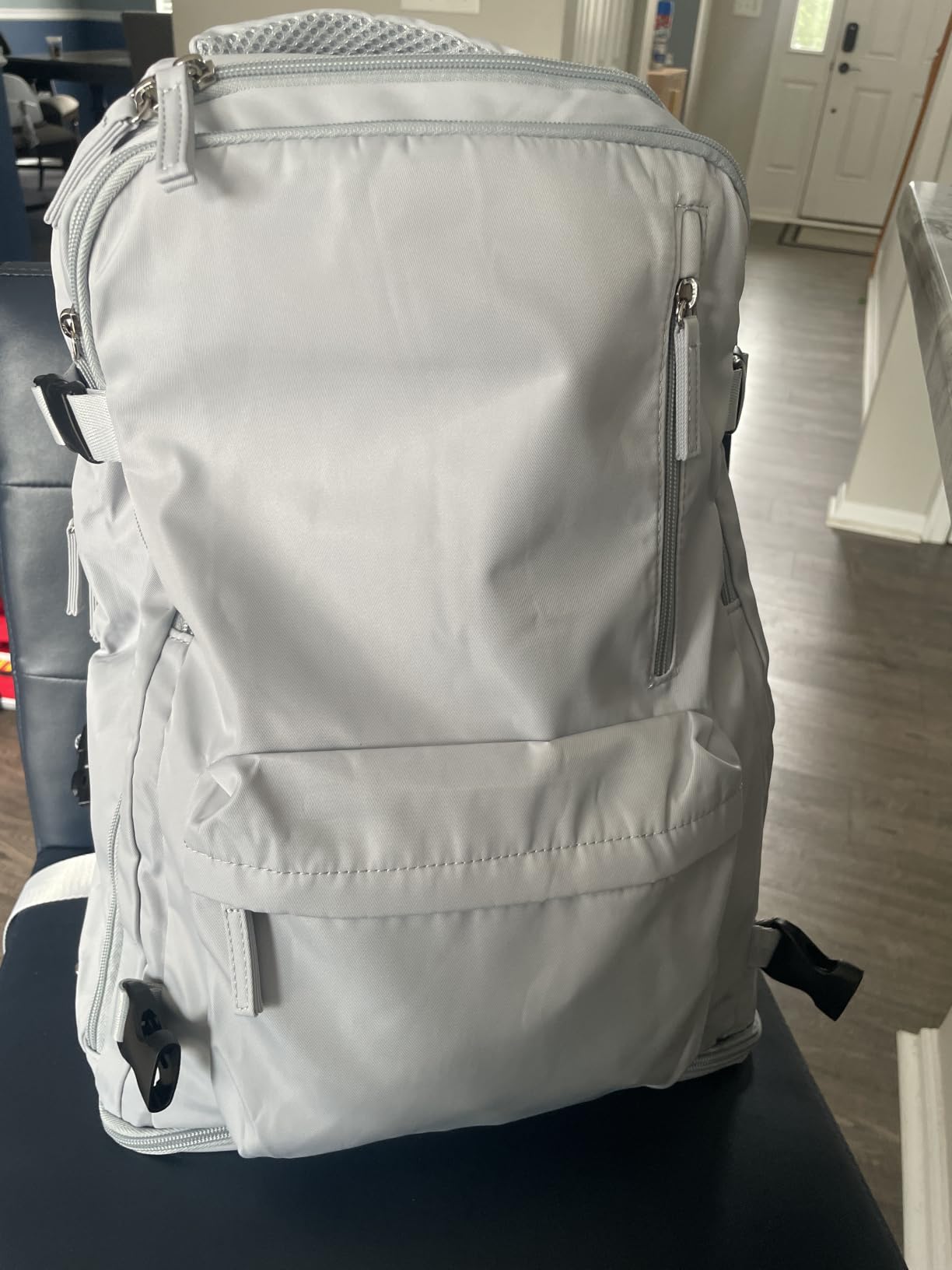 WONHOX Travel Backpack Women, Carry On Backpack for Men, Hiking Laptop Backpack Waterproof Outdoor Sports Rucksack Casual Daypack, Grey Blue customer photo 2