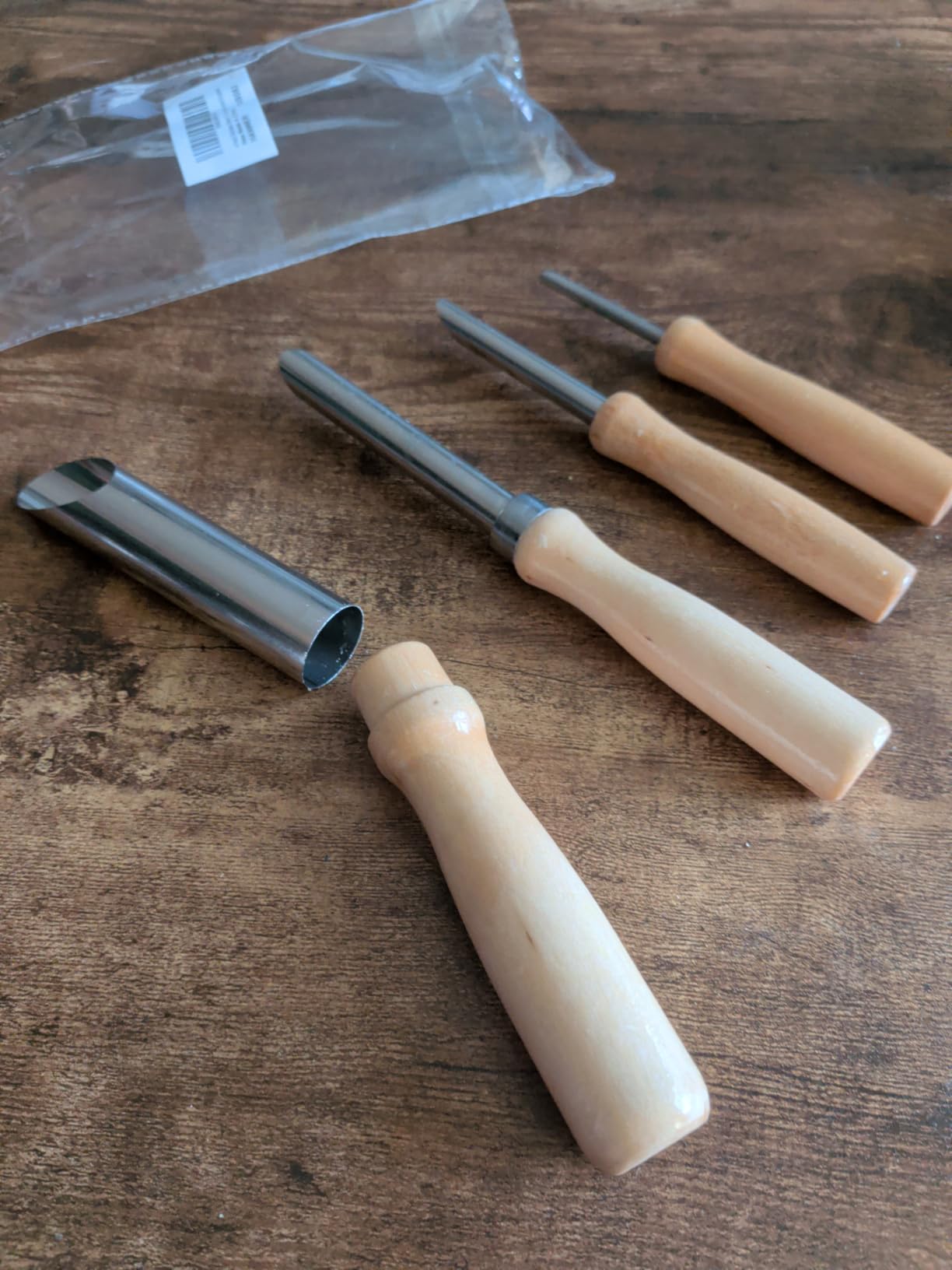 4 Pack Stainless Steel Circular Clay Hole Cutters, Wooden Handle Clay Tools for Drilling and Sculpture, Pottery Tools and Supplies customer photo 1