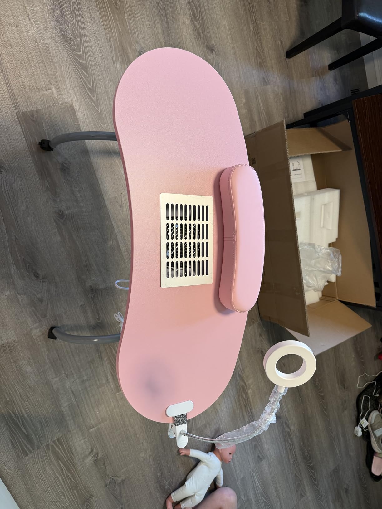 TABU Portable & Foldable Manicure Nail Table, Pink customer photo 2