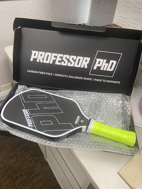 Professor PhD Raw Carbon Fiber Premium Pickleball Paddle Racket - USA Pickleball Approved - Honeycomb Core - Power & Control customer photo 1