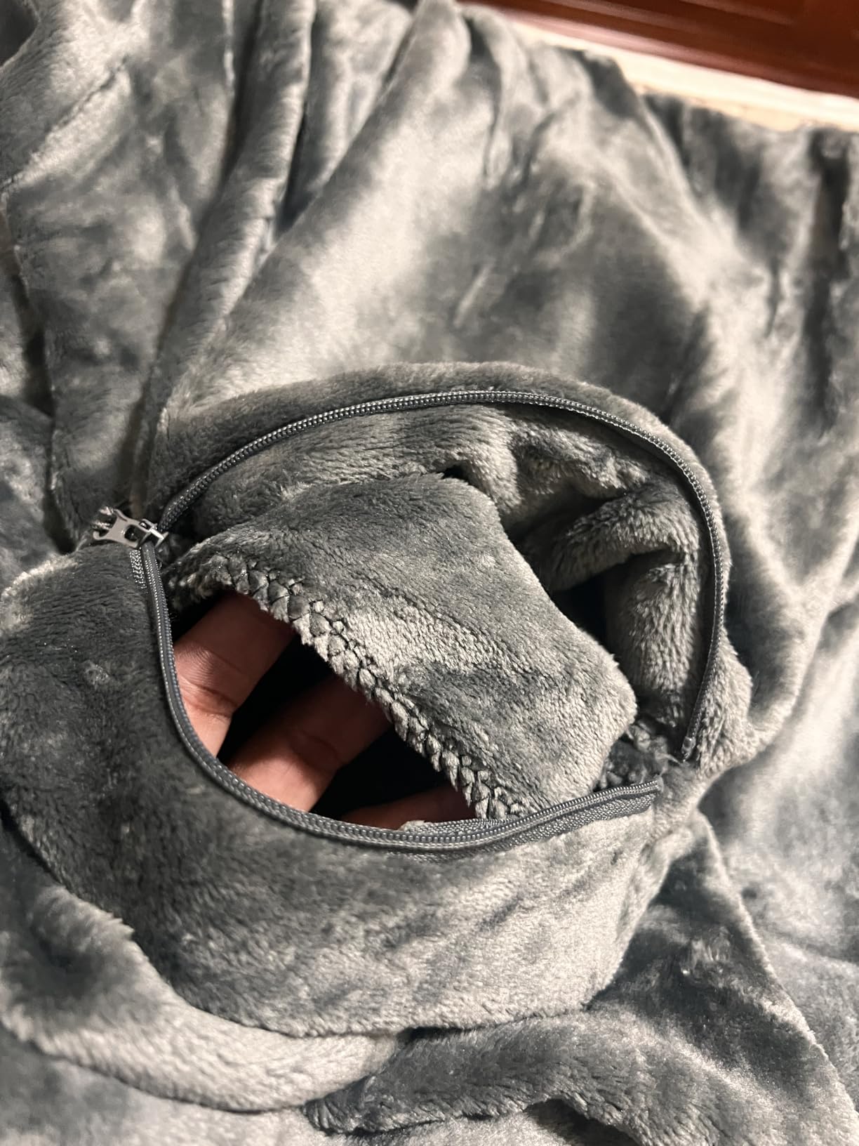 Travel Blanket Airplane Compact with Hoodie, Folds into a Travel Pillow customer photo 2