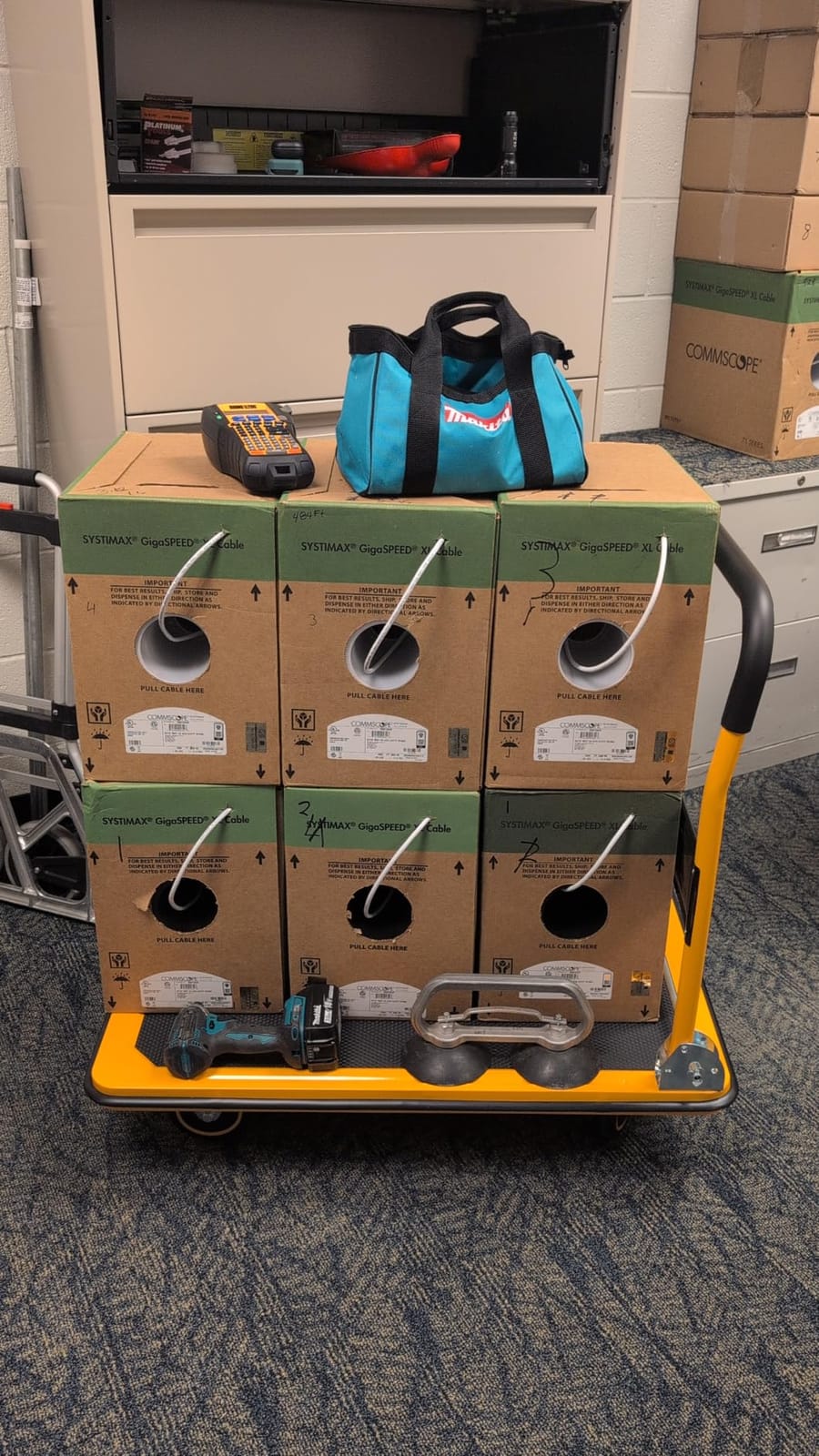 Heavy Duty Foldable Push Cart Dolly | 660 lbs. Capacity | Upgraded Collapsible Hand Truck Folding Platform with Swivel Wheels | Flat Bed Moving Wagon | Space Saving Push Handle (Yellow) customer photo 1