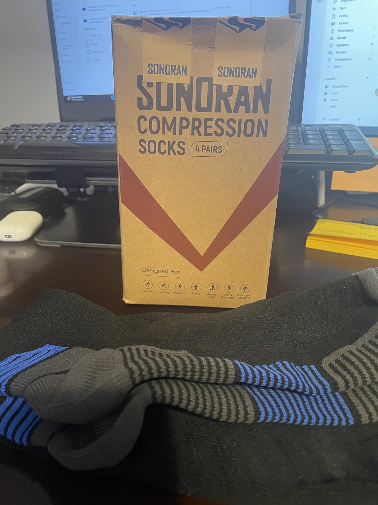 Compression Socks for Men & Women (2/4/6 Pairs) 20-30 mmHg Graduated Compression Knee High for Running, Athletic customer photo 2