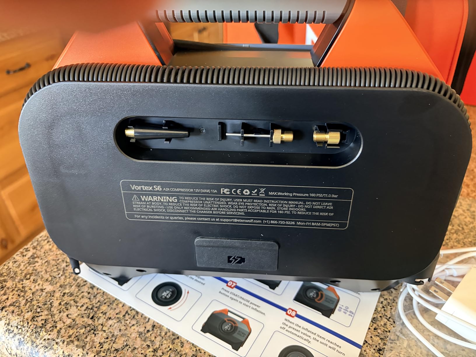 ETENWOLF VORTEX S6 Tire Inflator Portable Air Compressor, Cordless Air Pump customer photo 1