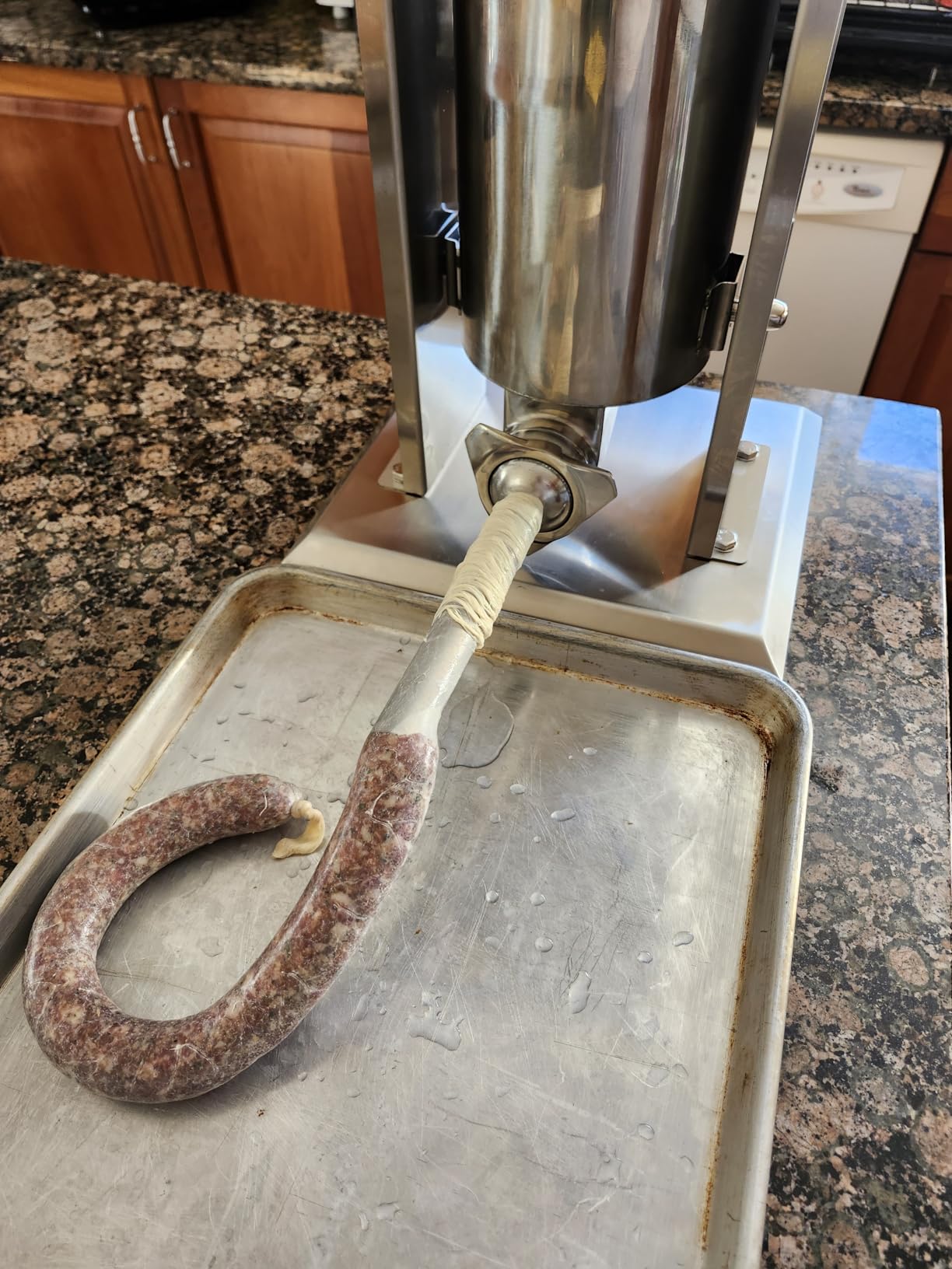 LEEVOT 7LBS/3L Manual Sausage Stuffer, Professional Stainless Steel Sausages Maker & Filler Kit with 2 Speed, 5 Stuffing Tubes, Vertical Meat Stuffers for Home Kitchen, Commercial Use customer photo 2