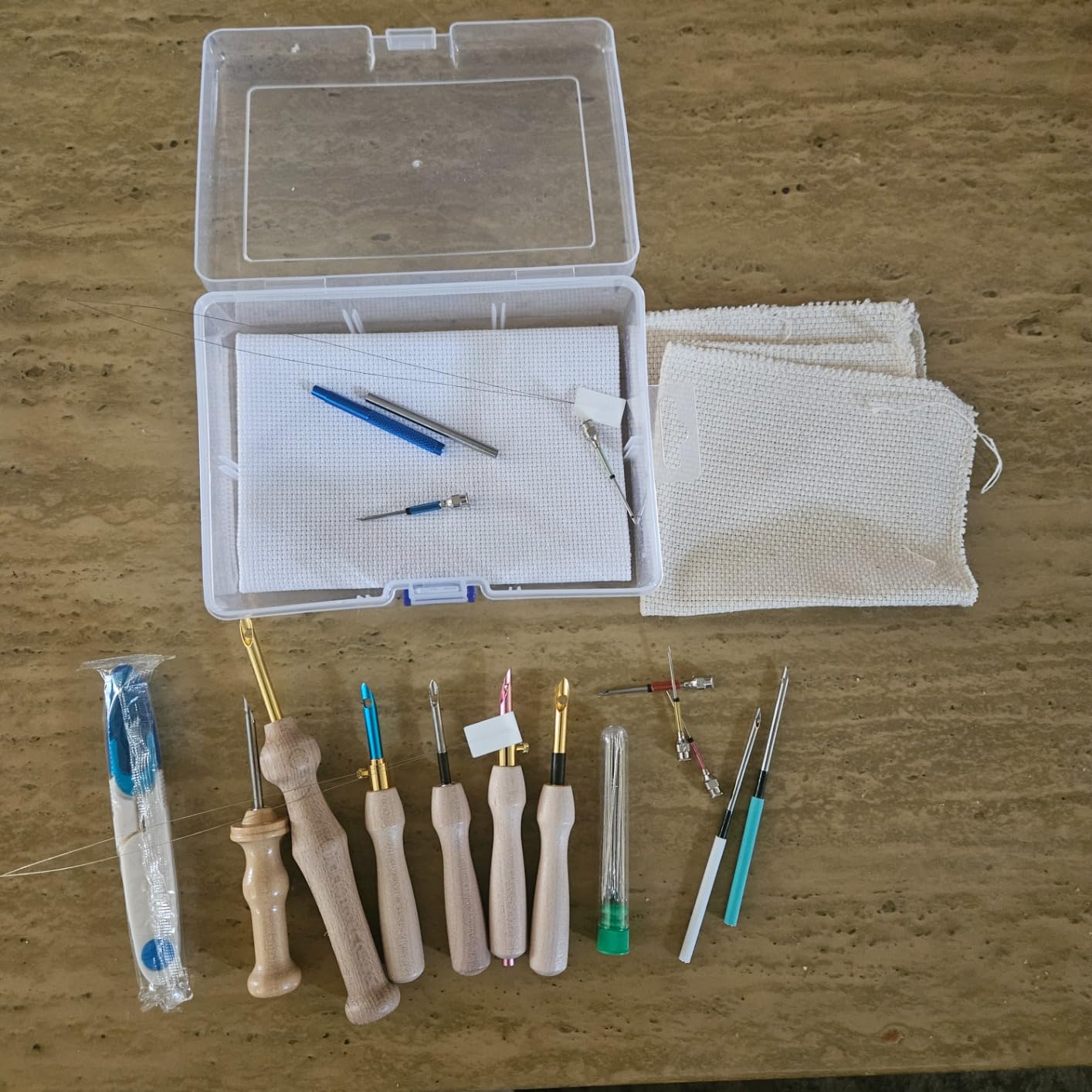 35 Pcs Punch Needle Kit, Punch Needle Tool Adjustable Punch Needle Embroidery Kits Include Wooden Handle Embroidery Pen Set, Big Eye Needles, Punch Needle Cloth - Valentines Gifts for Adults Beginne customer photo 1