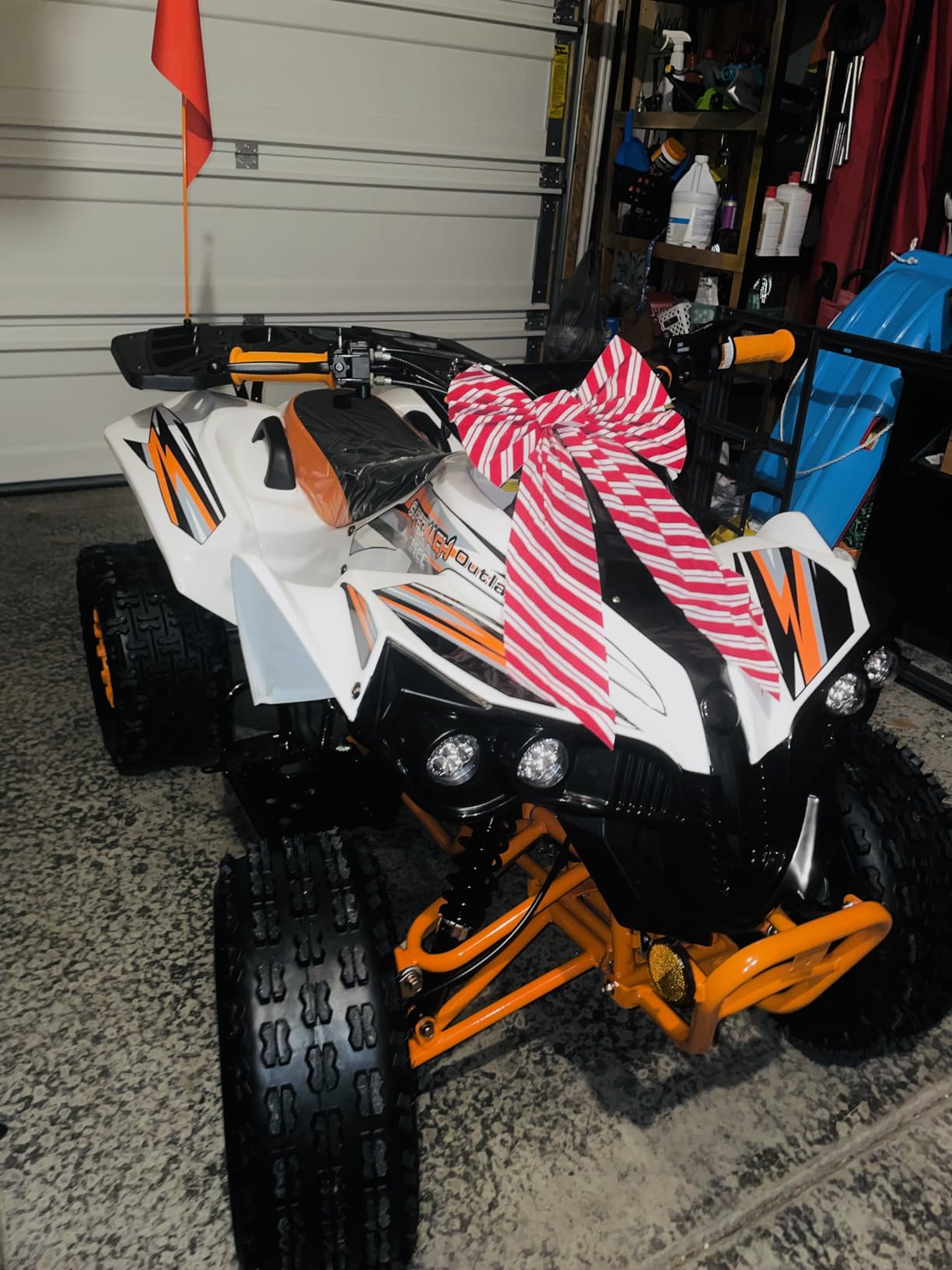 HHH Upgraded 125cc ATV Sports Quad Youth Utility Style 125cc Fully Automatic with Reverse Gas 4 Wheeler Outlander ATVs Quads Big 19/18 inches Tires (Red) customer photo 1