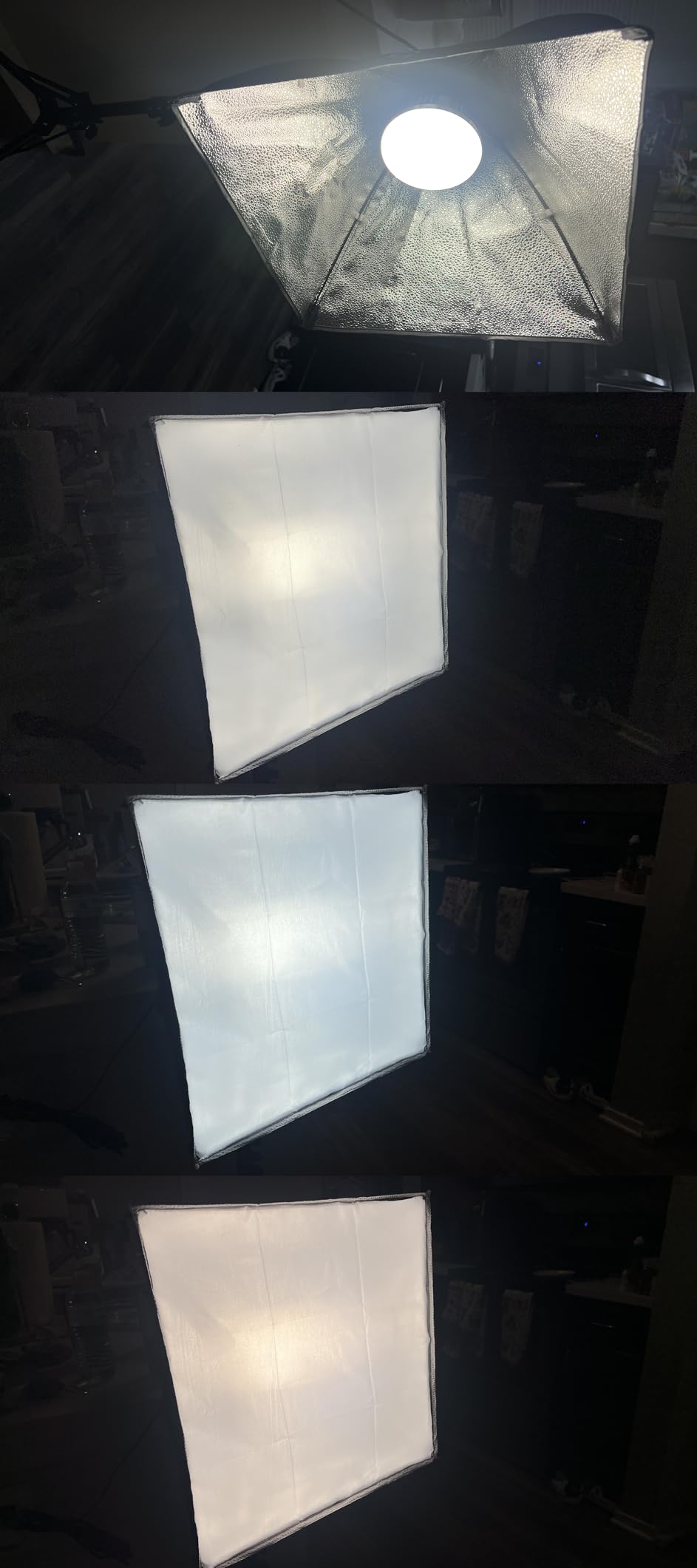 2Pack Professional Softbox Lighting Kit, 16'' x 16'' Studio Lights with 85W 2700-6500K E27 LED Bulbs, Continuous Lighting for Photography/Video Recording/Live Streaming customer photo 2