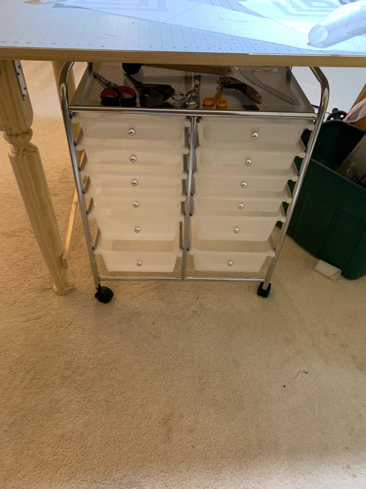 Simple Houseware 15 Drawers Rolling Utility Cart Art Craft Storage, Chrome customer photo 2