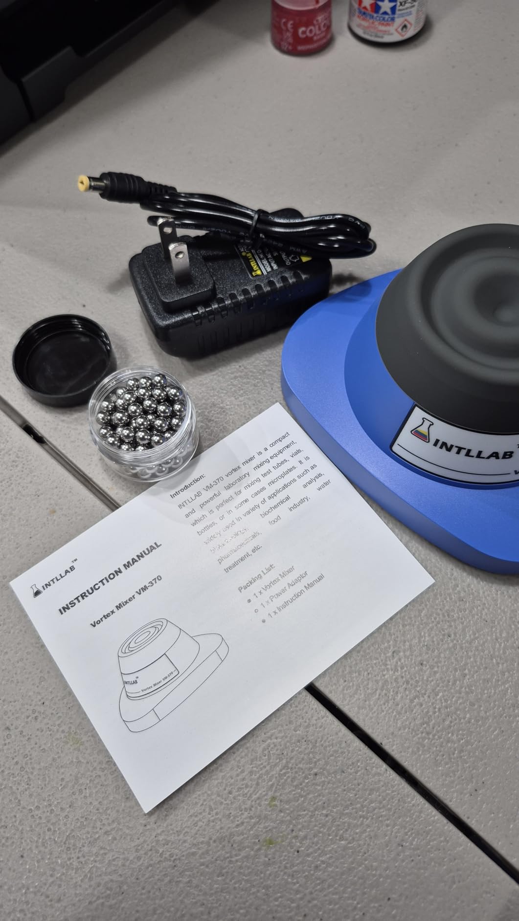INTLLAB Mini Vortex Mixer with Touch Function, Lab Mixing, Nail Polish,Eyelash Adhesives and Acrylic Paints Mixing, Lab Vortexer for Tubes,Include 120 pcs Stainless Steel Mixing Balls customer photo 2
