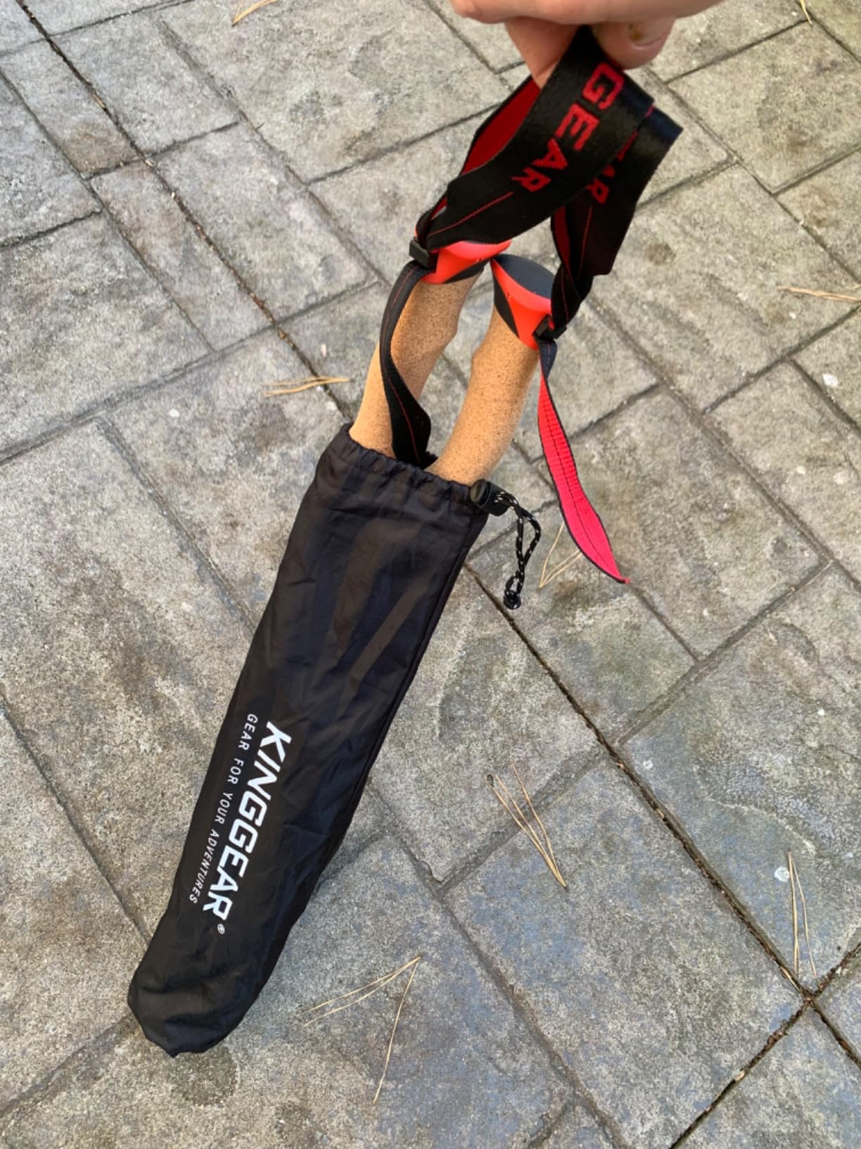 Carbon Fiber Trekking Poles Cork EVA Grip Lightweight | 8.2oz, Telescopic 90-135cm, Metal flip Locks, for Hiking, with Snow/mud/Rubber Tips & Bag customer photo 2