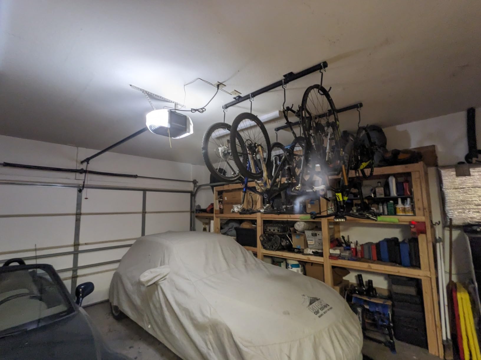 Teal Triangle Adjustable Ceiling Mounted Bike Rack for Garage, Hold 8 Bikes customer photo 2