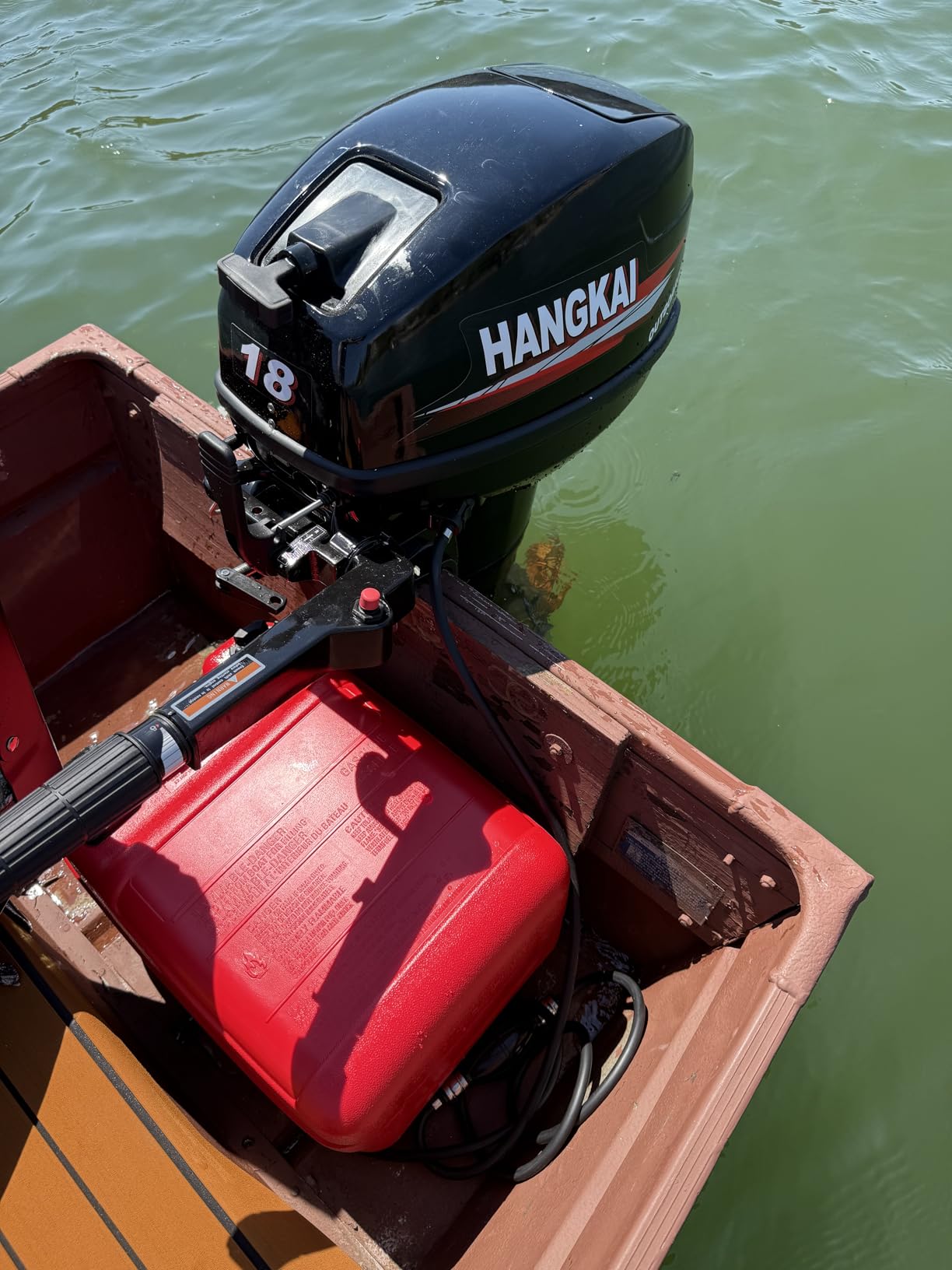 Outboard Motor, 4 Stroke 4HP Outboard Boat Motors with CDI Ignition System, 55CC Short Shaft Engine Air Cooling System for Inflatable, Kayak, Dinghy, Canoe, Jon Boat Small Boat customer photo 1