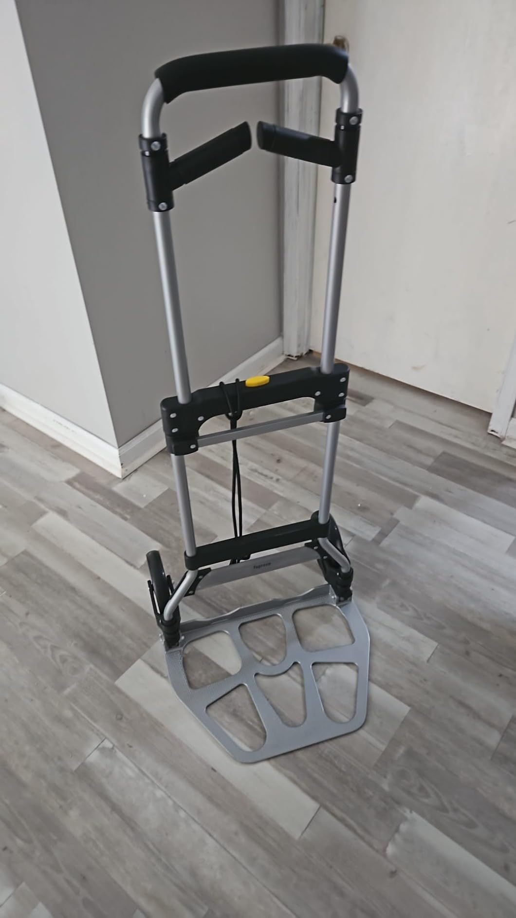 Teprovo Folding Hand Truck Dolly Cart,340LB Capacity Portable Aluminum Dolly Cart with Telescoping Handle and 7 Inch Rubber Wheels for Moving,Shopping,Travel,Office Use customer photo 1