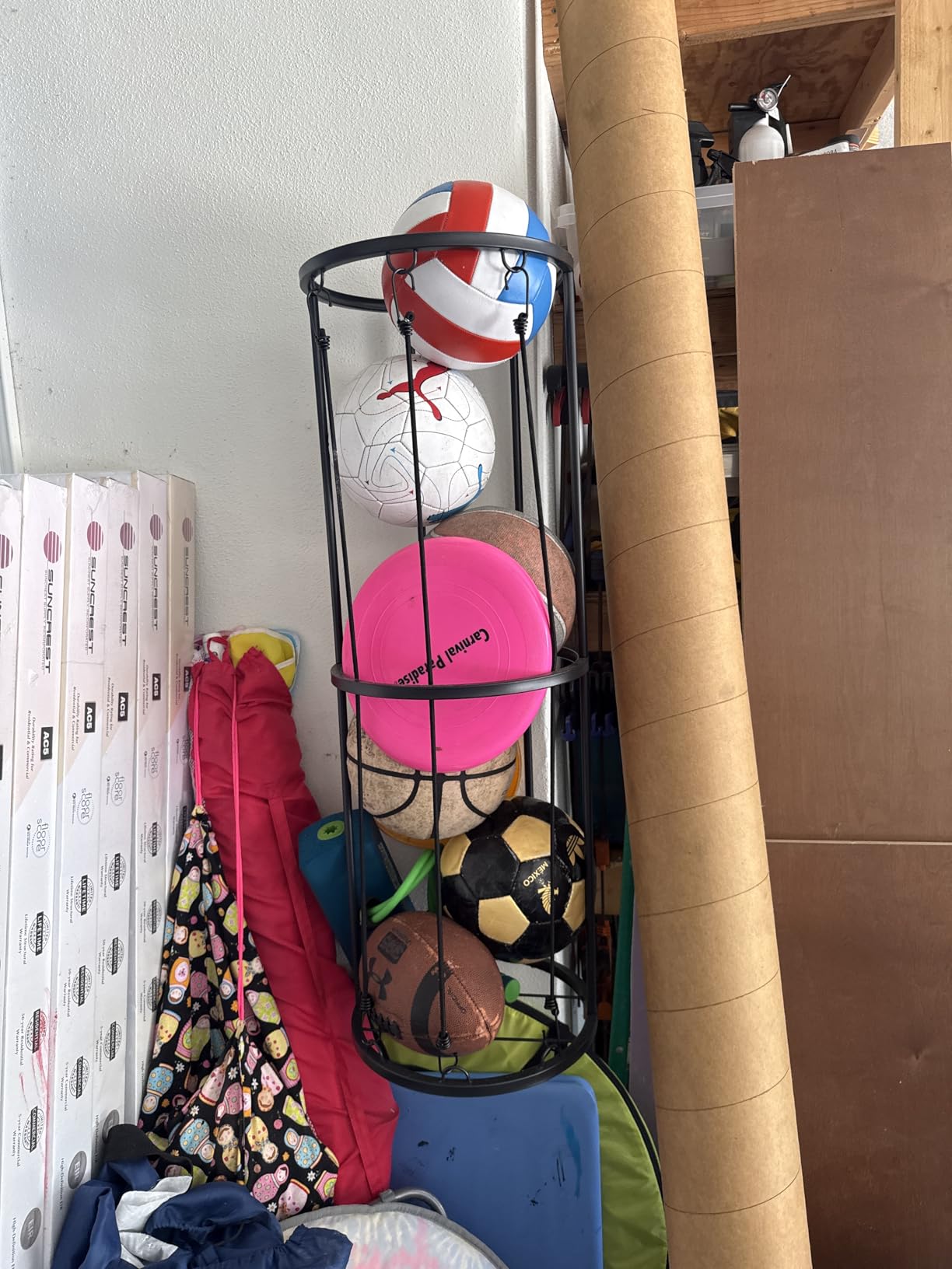 Garage Ball Storage Rack for Basketball & Soccer, Metal Wall-Mount customer photo 2