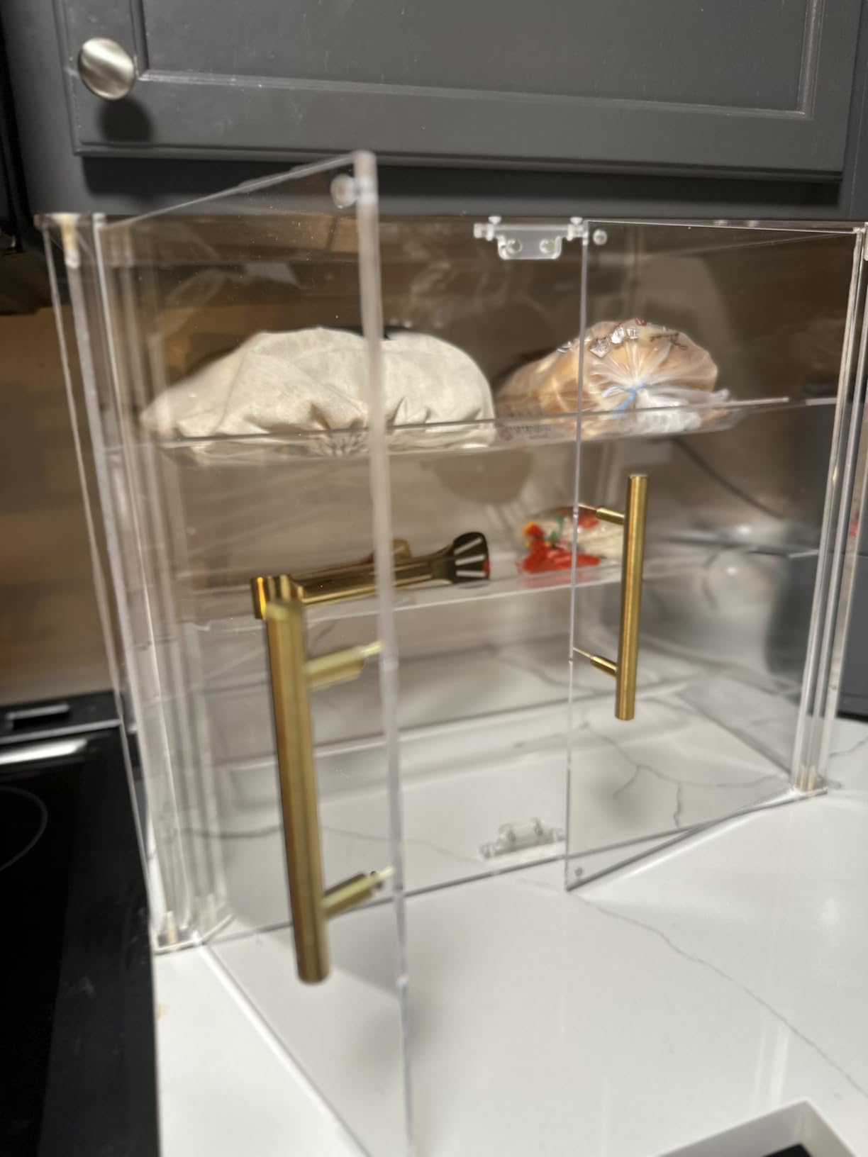 3 Tray Acrylic Bakery Display Case Countertop with Magnetic Rear Doors customer photo 2