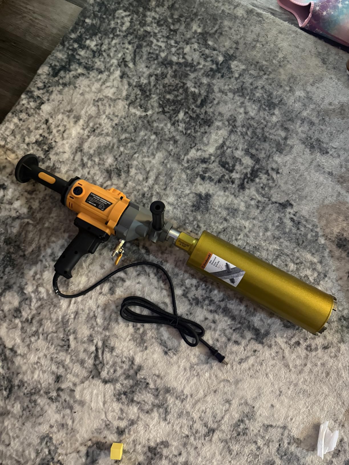 Hoteche Diamond Core Drilling Machine 1700W Handheld Variable Speed Wet Dry Core Drilling Rig 1-1/4