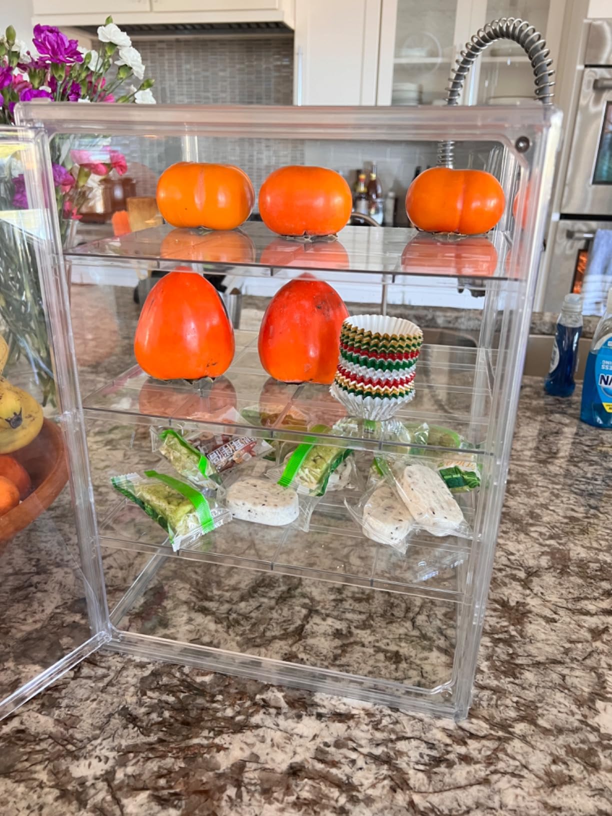 Bread Box for Kitchen Countertop, 4 Layers Pastry Display Case, 1 Pack customer photo 2
