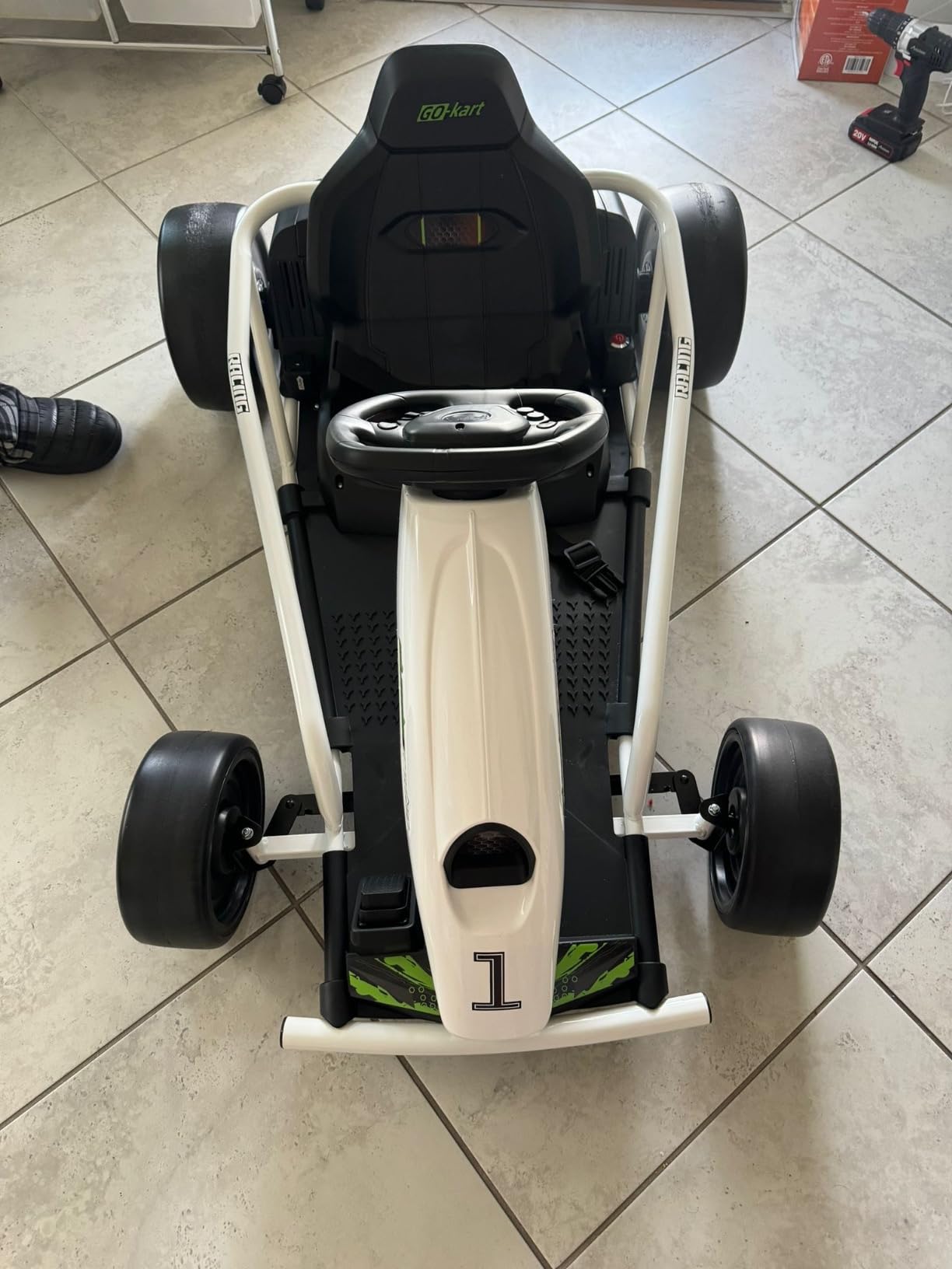 Aosom 24V 8.1 MPH Electric Go Kart Drifting Car Kids Ages 8-12 Blue customer photo 1